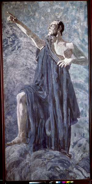 Feodor Chaliapin as Mephistopheles in the opera Faust by Charles Gounod, 1909 (tempera on cardboard)