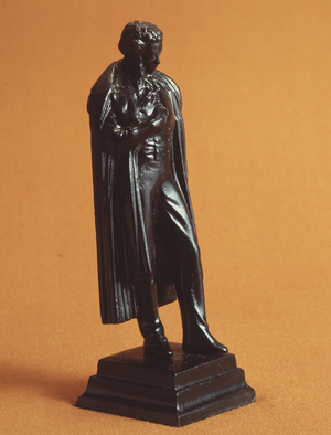 The poet Alexandre Pouchkine (1799-1837). Molding of a Russian master, tradition of kasli near tcheryabinsk,
