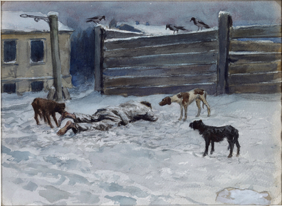 Died Of Hunger (Drawn From Nature), 1919 (watercolour, gouache on paper)