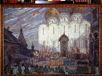 Decor preparatoire pour l'opera "Boris Godounov", 1911 (gouache on cardboard)