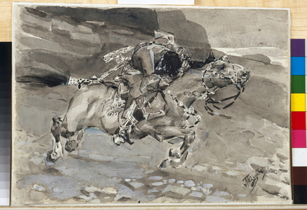 A rider - Illustration of the "Le Demon" poem, 1890-91 (watercolour and white colour on paper)
