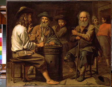 Peasants in a tavern, c.1640 (oil on canvas)