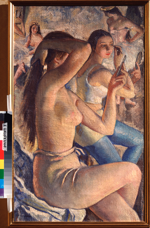 Ballerinas in the locker room, 20th century (oil on canvas)