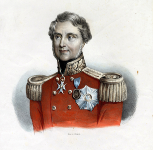 Portrait of Baron Raglan (Fitzroy James Henry Somerset, 1788-1855), 1854 (lithograph, watercolour)