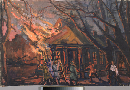 Stage design for the opera Dubrovsky by E Napravnik, 1956 (gouache and tempera on paper)