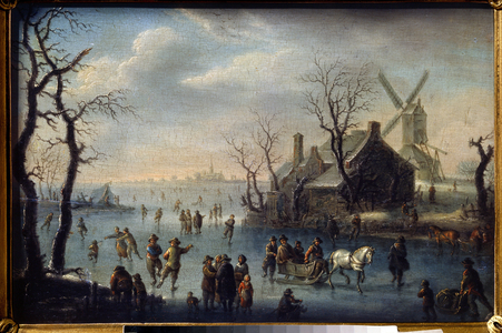 Skaters (Ice Skaters), 17th century (oil on wood)