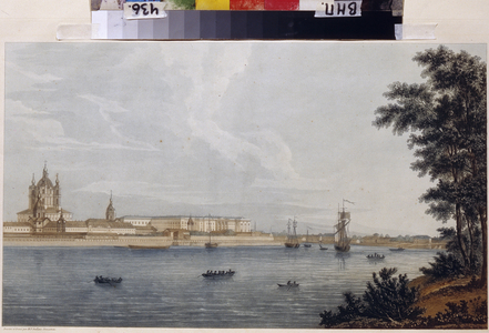 The Smolny convent in Saint Petersburg, 1813 (engraving, watercolour)