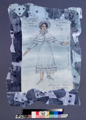 Preparatory costume for a young woman for the theater part "the lady of spades", 1994 (watercolour on paper)