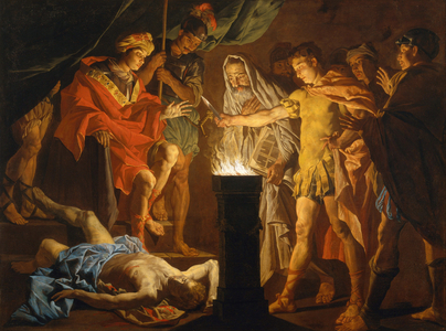 Mucius Scaevola in the presence of Lars Porsenna, c.1640s (oil on canvas)