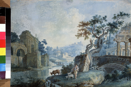 Italian landscape, 1776 (gouache on paper)