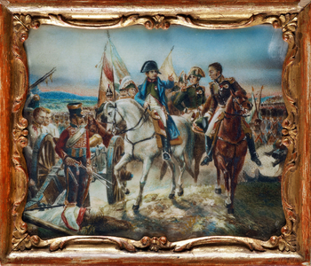 Napoleon At The Battle Of Friedland (1807), 18th century (watercolour, gouache on horn)