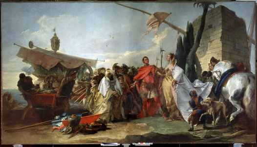 Jules Cesar meeting Cleopatre (Caesar Meeting Cleopoatra), 1747 (oil on canvas)