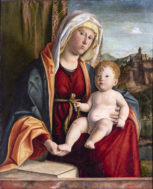 Virgin and Child (oil on wood)