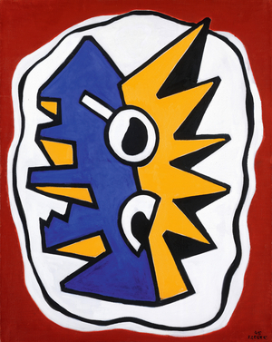 Composition On A Red Background, 1945 (oil on canvas)