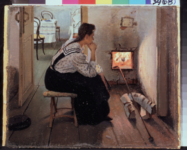 Thoughts at the stove, 1897 (painting)
