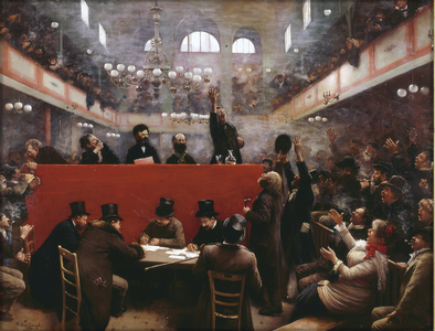 At The Graffard Meeting Hall, 1884 (oil on canvas)