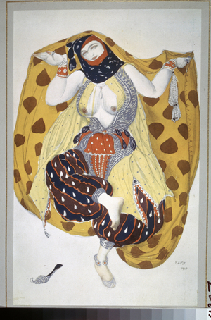 Odalisque, costume design for the ballet Sheherazade by N. Rimsky Korsakov , 1910 (watercolour and gouache)