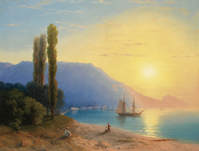 Sunset over Yalta, 1861 (oil on canvas)