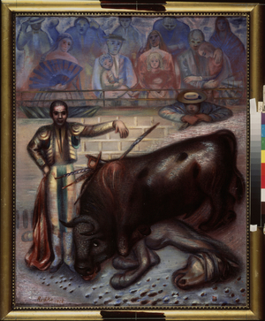 Taurus Fight In Spain, 1928 (oil on canvas)