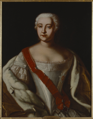Portrait of Empress Elizabeth of Russia (1709-1762), 18th century (oil on canvas)