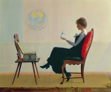 The Suitors, c.1910 (oil on panel)
