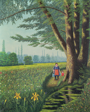 Paysage sous Bois (oil on canvas)