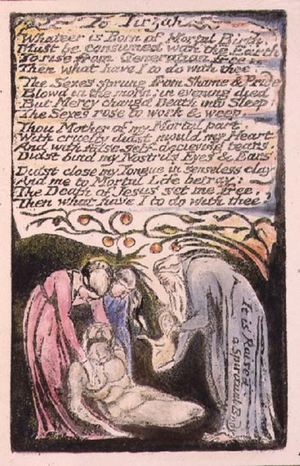 P124-1950.pt51 To Tirzah: plate 51 from 'Songs of Innocence and of Experience' (copy R) c.1802-08 (etching, ink and w/c)