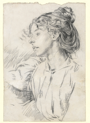Portrait of Ursula Tyrwhitt, c.1897 (black chalk on paper)