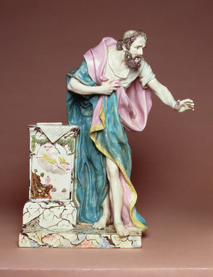 Figurine of Demosthenes, Burslem, Staffordshire, c.1790 (lead glazed earthenware)