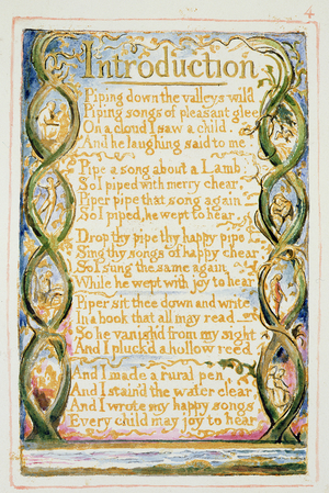 P.125-1950.pt30 Introduction to Songs of Experience: plate 30 from Songs of Innocence and of Experience (copy AA) c.1815-26 (etching, ink and w/c)