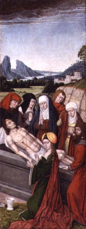 The Entombment (grisaille oils on panel)