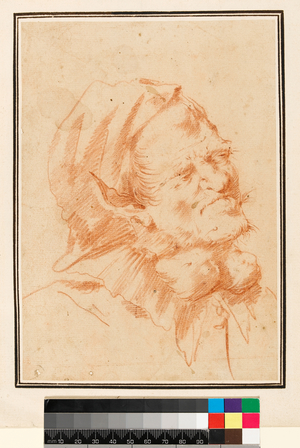 Grotesque Head, Man with Goitre (red chalk)