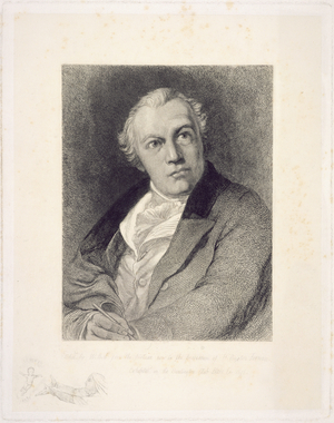 Portrait of William Blake, engraved by William Bell Scott (1811-90) (line engraving)