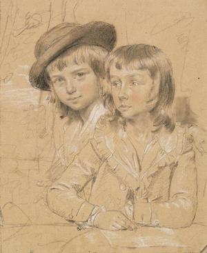 No.1933 Benjamin and Lewis Way, the eldest sons of Benjamin Way of Denham House, Bucks, 1779 (chalk on paper)