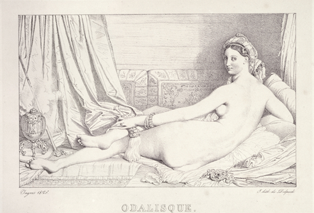 L'Odalisque Couchee, 1825 (litho & carbon ink on paper)