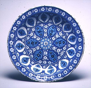 C.26-1950 Isnik dish, Turkish, c.1530-40 (earthenware)