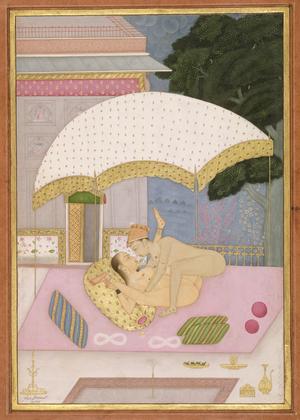 The proper posture for female type: Shankhini; male type: Vrishna, by Anup Chhattar, Bikaner, Rajasthan, Rajput School, c.1678-98, (gouache on paper)