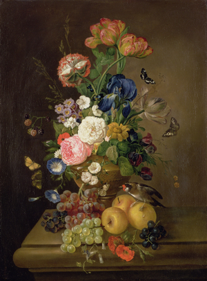 Vase of Flowers, c.1790s (oil on canvas)