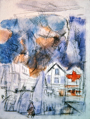 Suffern, New York, 1935 (w/c on paper)