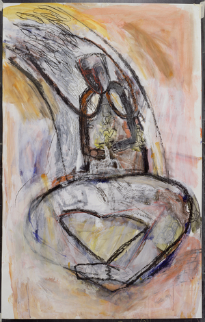 Linking Lucie, 1989 (mixed media on paper)