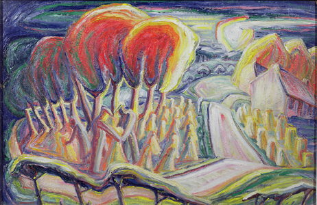 Workers in the Field (oil on board)