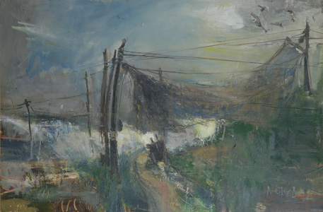 Salmon Nets Drying (oil on board)