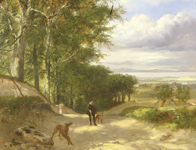 Distant view of the River Clyde (oil on canvas)