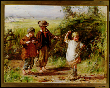 A Day's Fishing: Morning, 1866 (oil on canvas) (pair of 102071)
