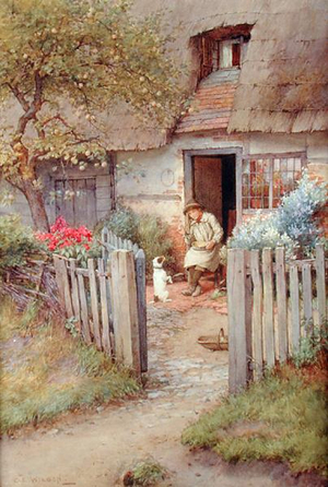 'Say Please', 1891 (w/c on paper)