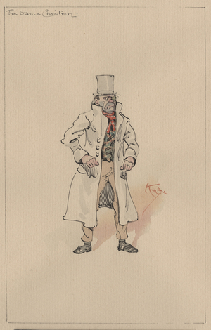 The Game Chicken, c.1920s (pen & ink with w/c on paper)