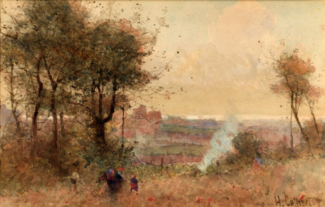 Gathering Wood (w/c on paper)