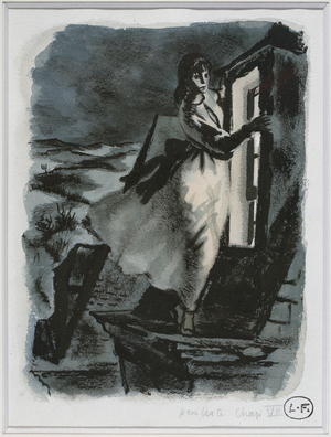 Catherine, illustration from 'Wuthering Heights' by Emily Bronte (1818-48) 1949 (w/c & gouache on paper)