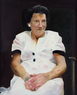 Portrait of a Woman in a White Dress, 1994 (oil on board)