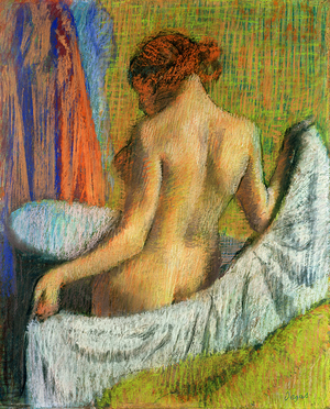 After the Bath, woman with a Towel, c.1885-90 (pastel on wove paper)
